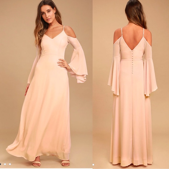 maxi blush dress
